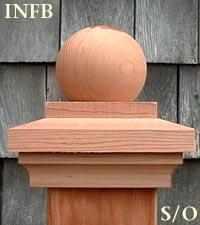 Island slip Over wooden post cap with ball finial