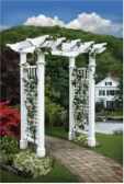 Classic vinyl garden arbor