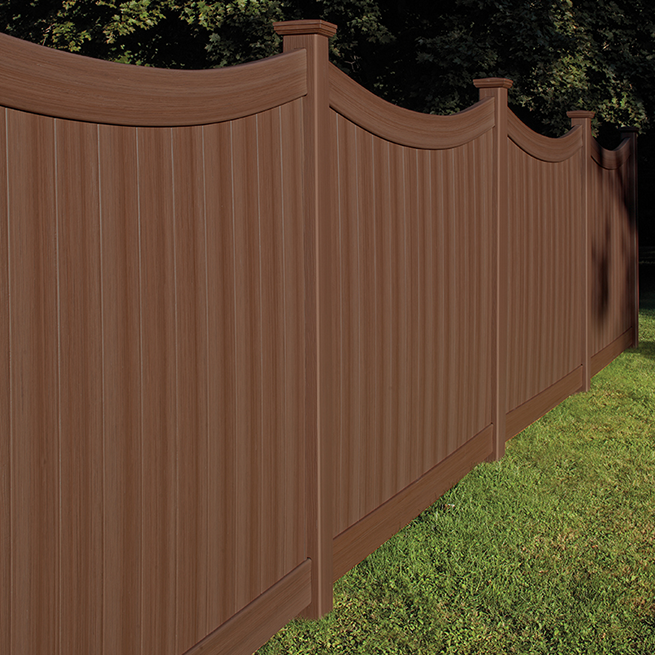 Chesterfield CertaGrain privacy fence with a concave accent